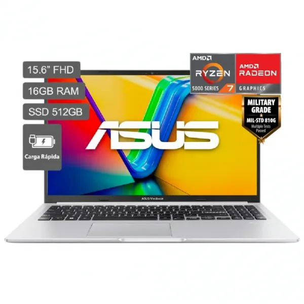 LAPTOP ASUS VIVOBOOK 15 M1502YA-NJ572W  AMD RYZEN 7 5825U / 16GB DDR4(2*8) / 512GB SSD / 15.6"FHD / AMD RADEON GRAPHICS / Windows 11 Home