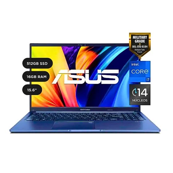 ASUS VIVOBOOK X1502ZA-EJ2466W (90NB0VX1-M03B90)  INTEL CORE i7 12700H / 16GB DDR4 / 512GB SSD / 15.6" FHD / WINDOWS 11 HOME / gráficos Intel Iris Xe / LECTOR DE HUELLA