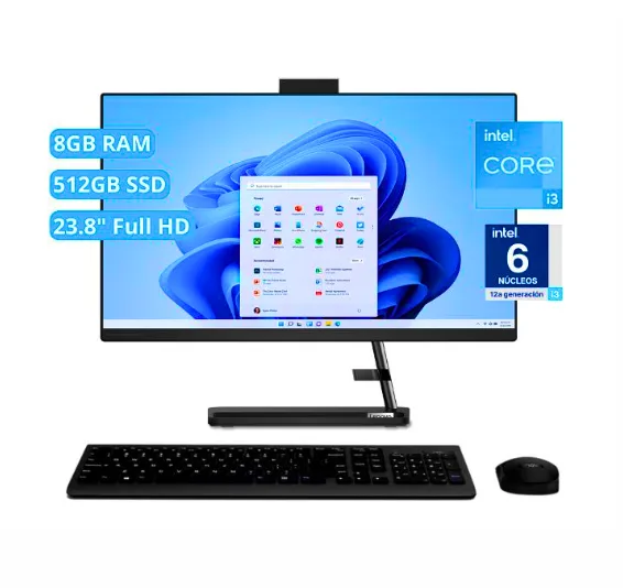 IdeaCentre AIO 3 24IAP7 (F0GH010ALD)  Intel Core i3-1215U / 8GB DDR4 3200MHz (2*4) / 512GB SSD / 23.8" FHD / Intel® UHD Graphics / FREE DOS