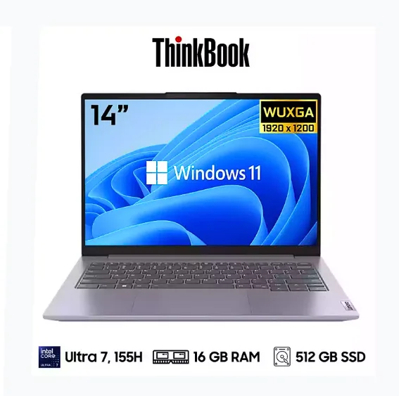 ThinkBook 14 G7 IML (21MR00CJLM)  INTEL CORE ULTRA 7 155H / 16GB (16*1) (DDR5)(EXP 64GB) / 512GB SSD / 14" WUXGA / TECLADO ESPAÑOL / WINDOWS 11 PRO